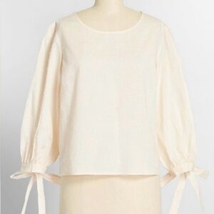 NAME YOUR PRICE • Modcloth Princess Highway Cream Swiss Dot Blouse Size 20 NWT